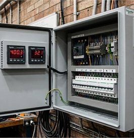 Quadro elettrico industriale con strumenti di misura